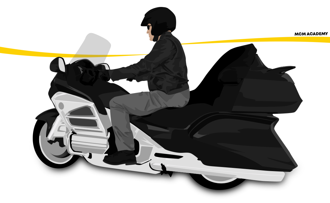 Chauffeur vmdtr sur sa moto